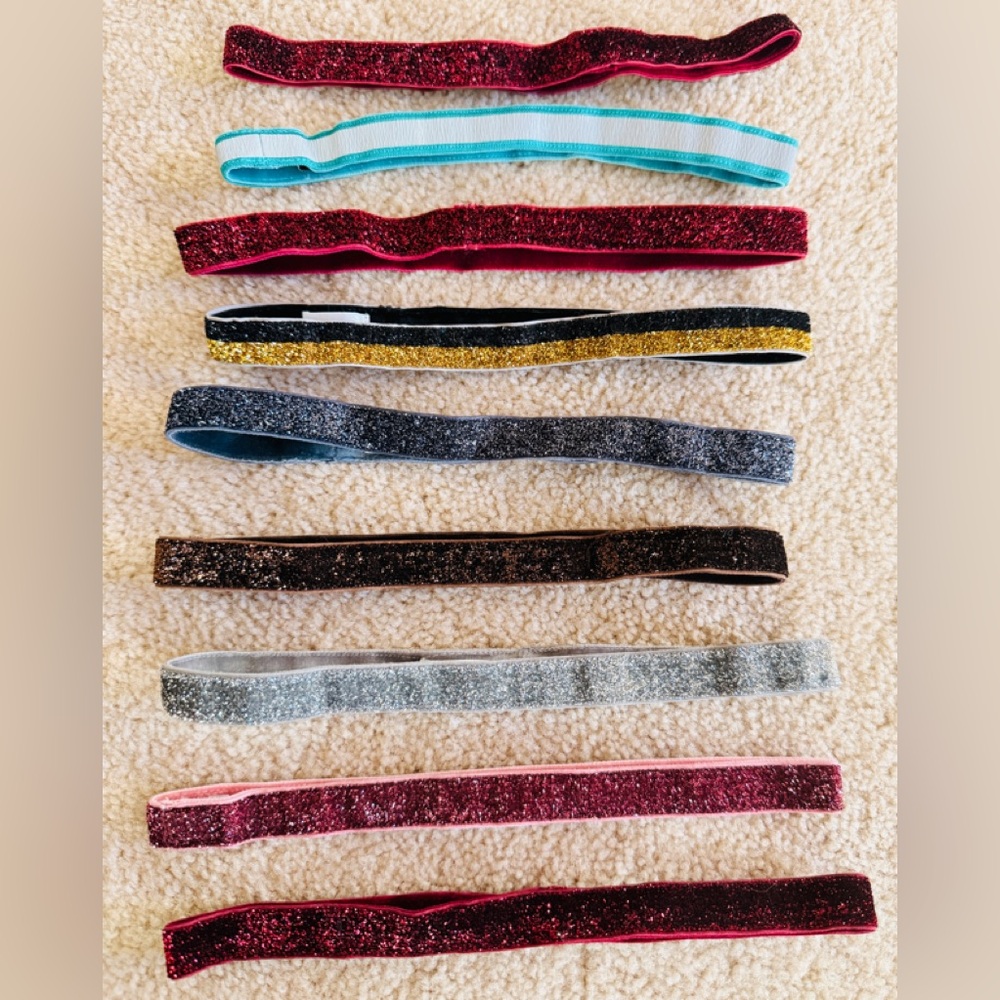 Sparkly Soul Glitter Stretch Headbands - Lot of 9